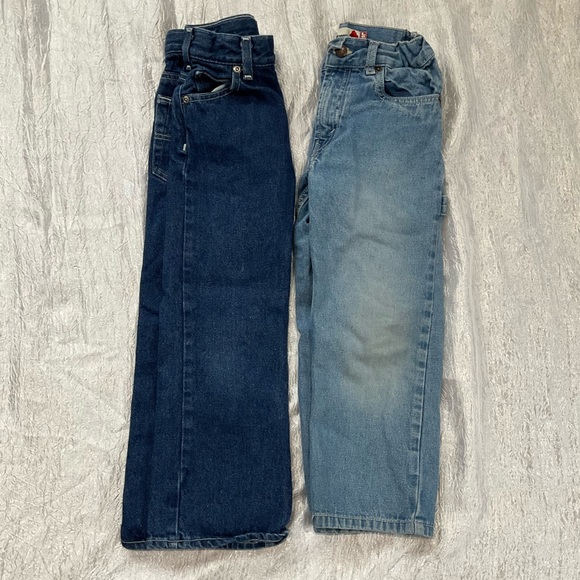 Levi's & OshKosh Boot Cut Kids Denim Jeans Dark Blue & Light Blue Size 6 Classic - Picture 2 of 10